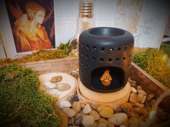 brûle-parfums en céramique laquée pour fondants parfumés - Modèle Coliseo noir
