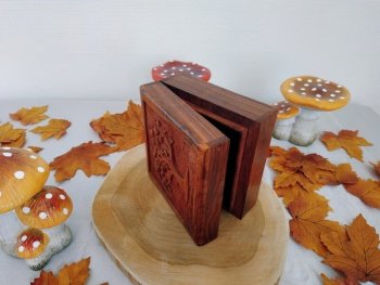 boîte à bijoux arbre de vie en bois de sheesam - 003